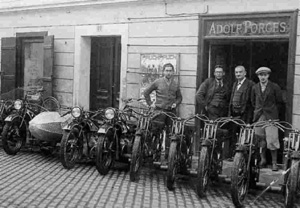 Adolf Porges' moto shop