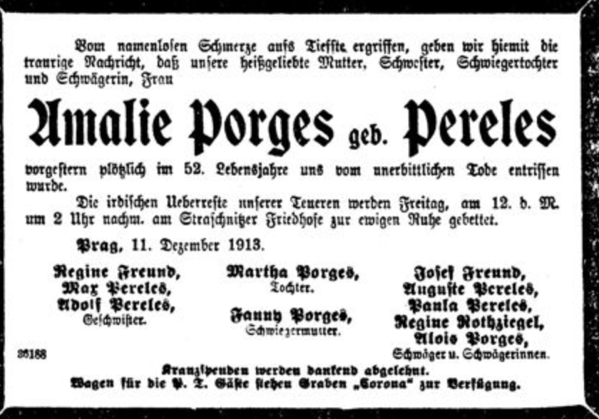 Amalie Porges, geb. Pereles