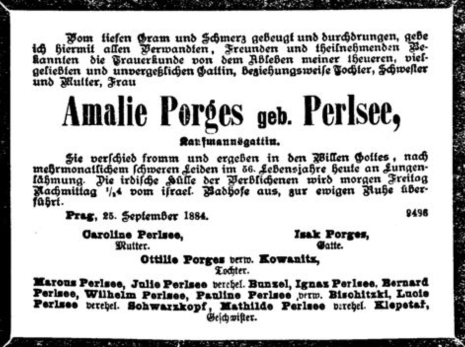 Amalie Porges, geb. Perlsee