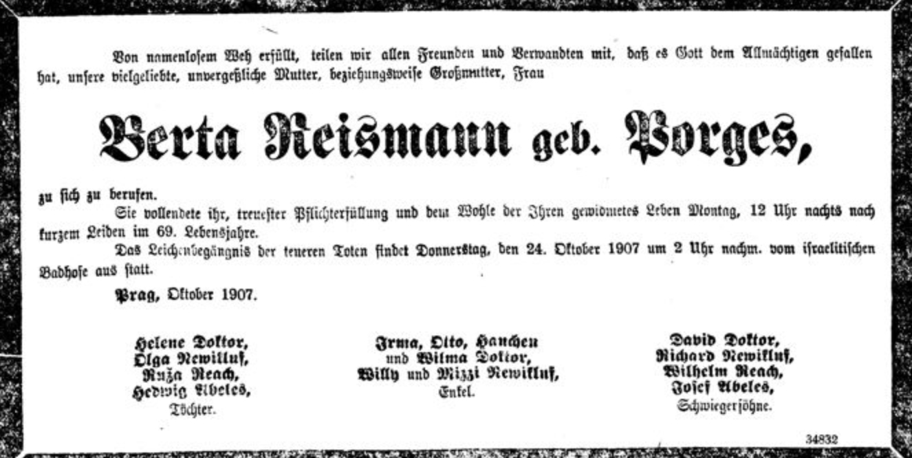 Berta Reismann, geb. Porges