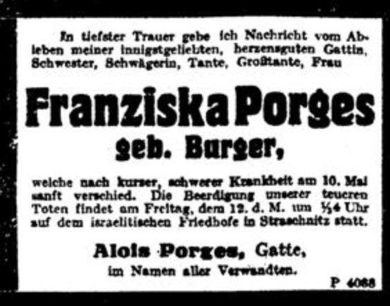 Franziska Porges, geb. Burger