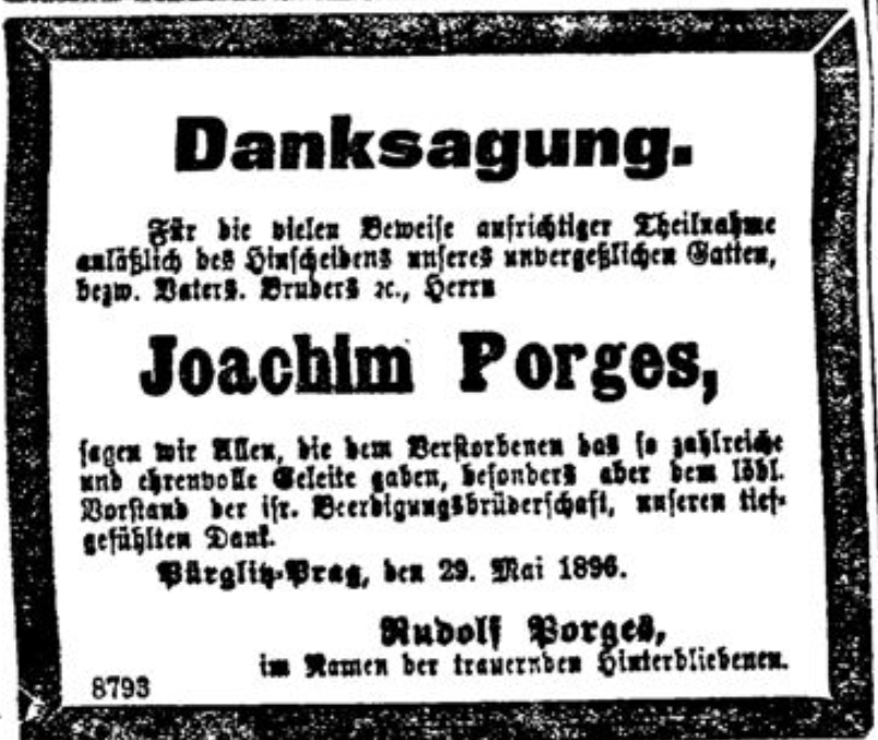 Joachim Porges (Danksagung)