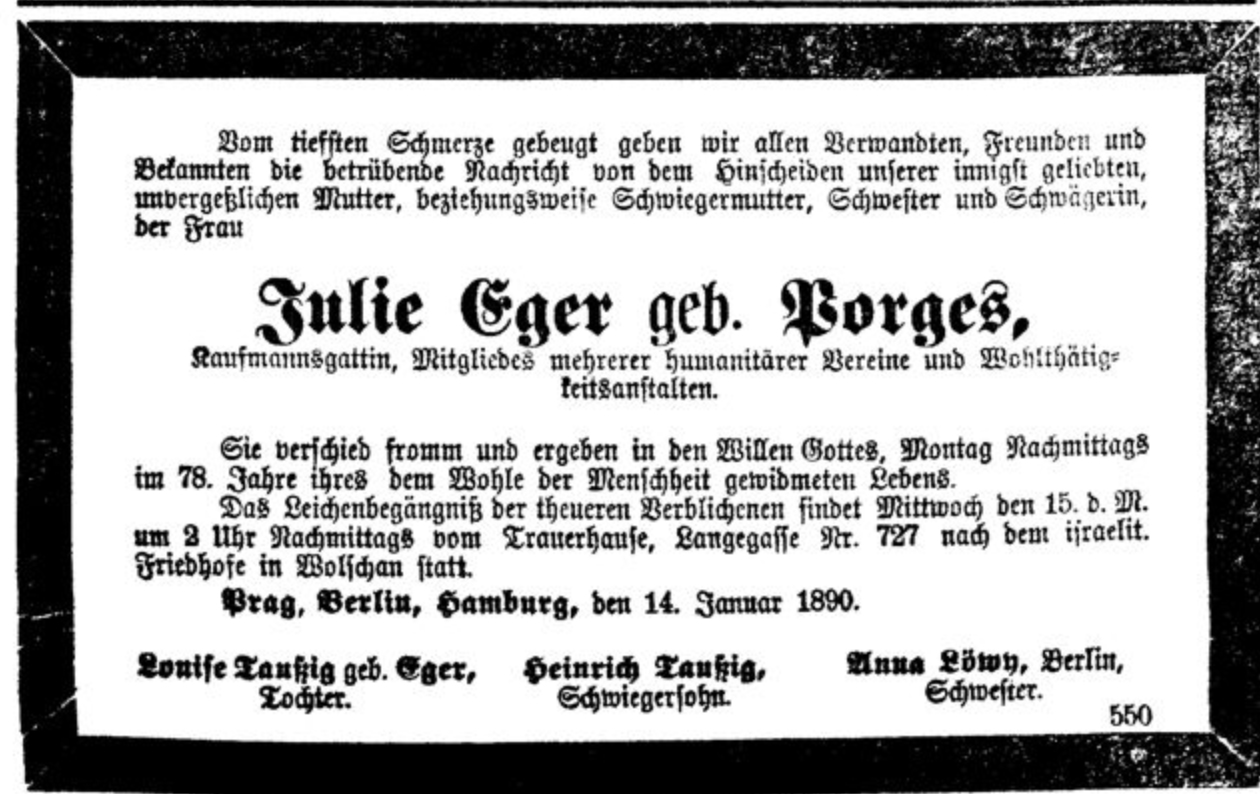 Julie Eger, geb. Porges