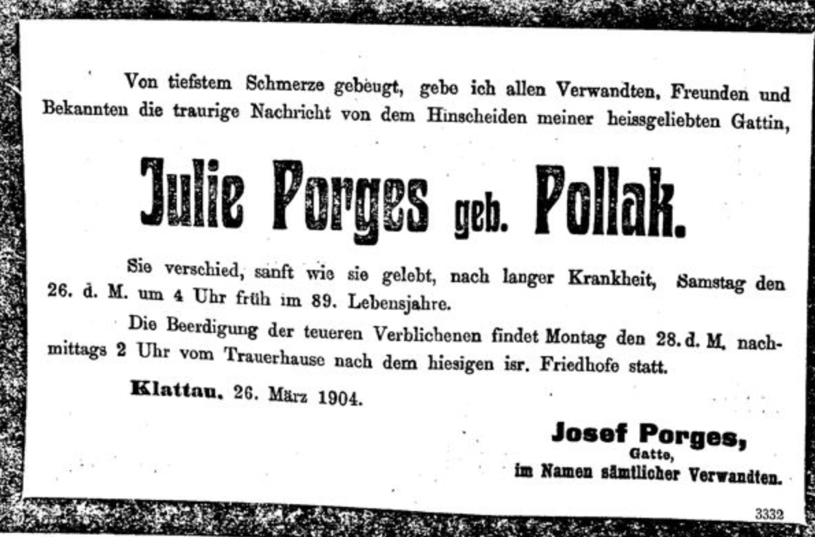 Julie Porges, geb. Pollak