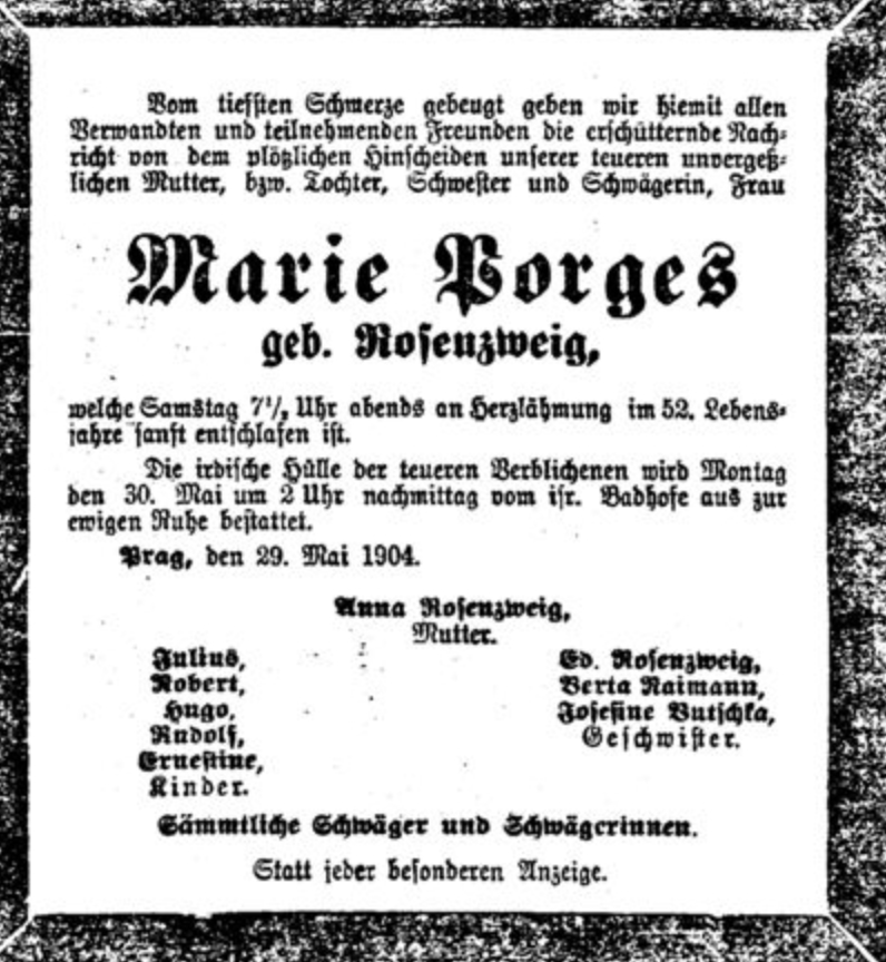 Marie Porges, geb. Rosenzweig