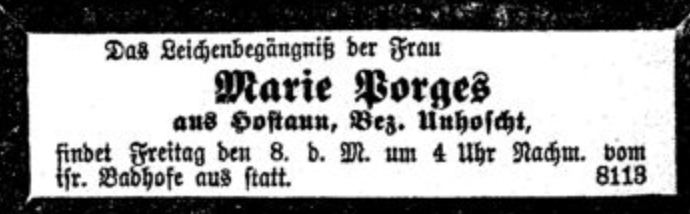 Marie Porges aus Hostaun