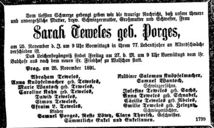 Sarah Teweles, geb. Porges