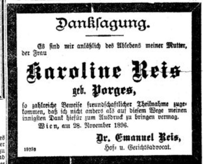 Karoline Reis, geb. Porges