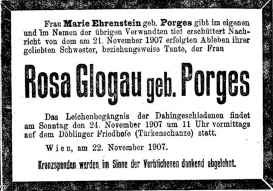 Rosa Glogau, geb. Porges