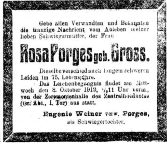 Rosa Porges, geb. Gross