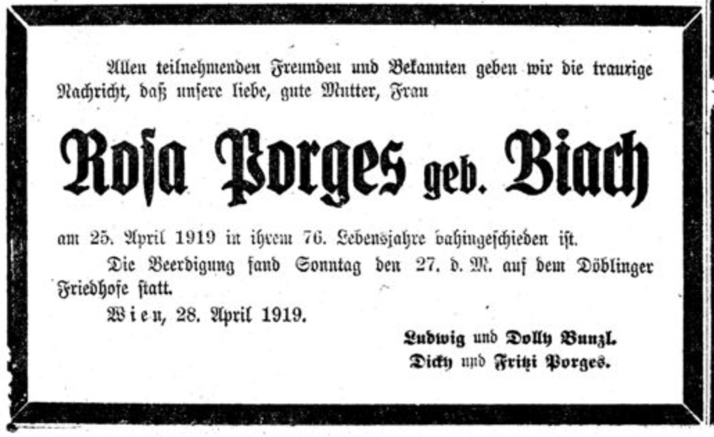 Rosa Porges, geb. Biach