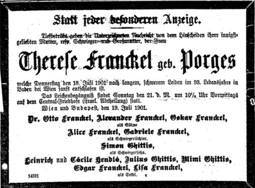 Therese Franckel, geb. Porges